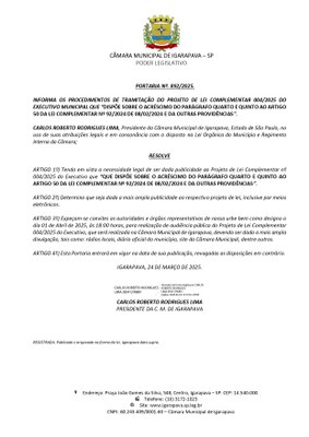 Portaria - Audiência Pública