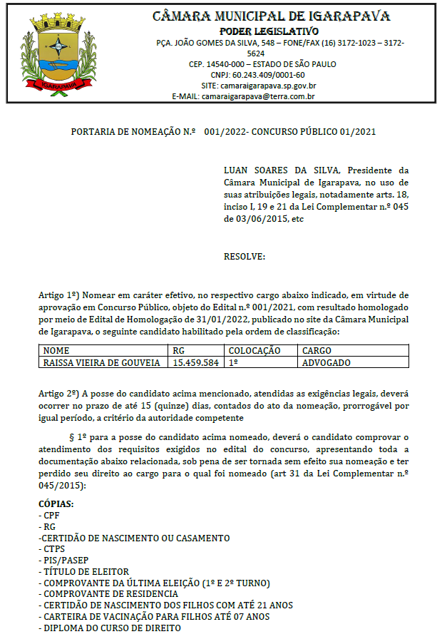 PORTARIAS DE CENDECIA E NOMEAÇÃO-7 - Prefeitura Municipal de