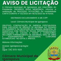 Aviso de licitação -  Carta Convite 002/2023