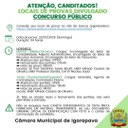 LOCAIS DE PROVAS DIVULGADO - CONCURSO PÚBLICO nº 01.2024