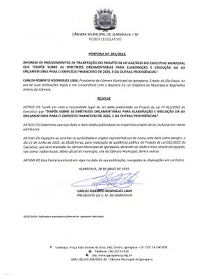 LDO - 11.06.205 - Portaria e Edital