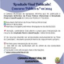 Resultado Final e Classificação Geral são publicados – Concurso Público nº 01/2024