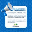 UTILIDADE PÚBLICA – PROVA DE VIDA E ANTECIPAÇÃO DO 13º SALÁRIO - PREVIGARAPAVA